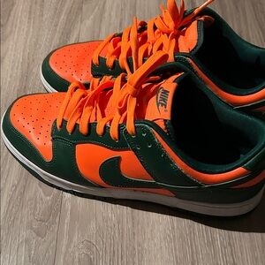 Nike Bold Orange and Green Athletic Shoes